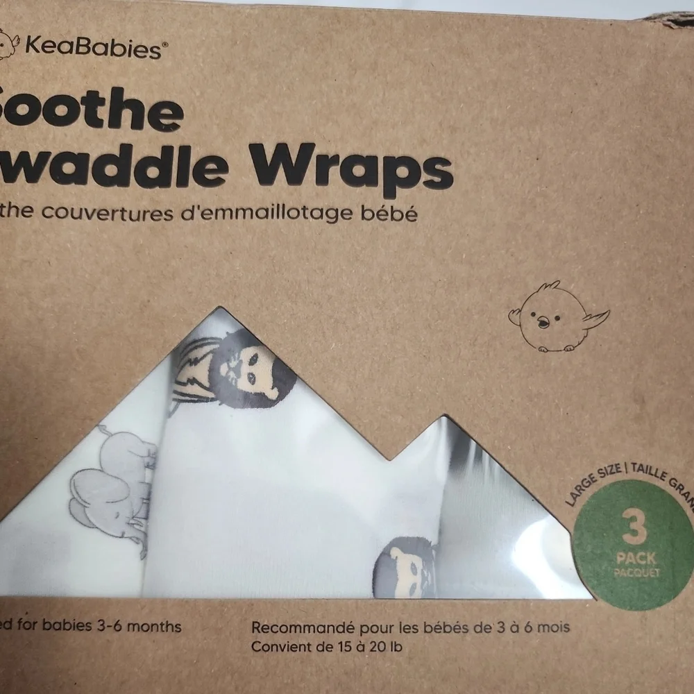 Soothe Swaddle Wraps - White, Gray, Brown